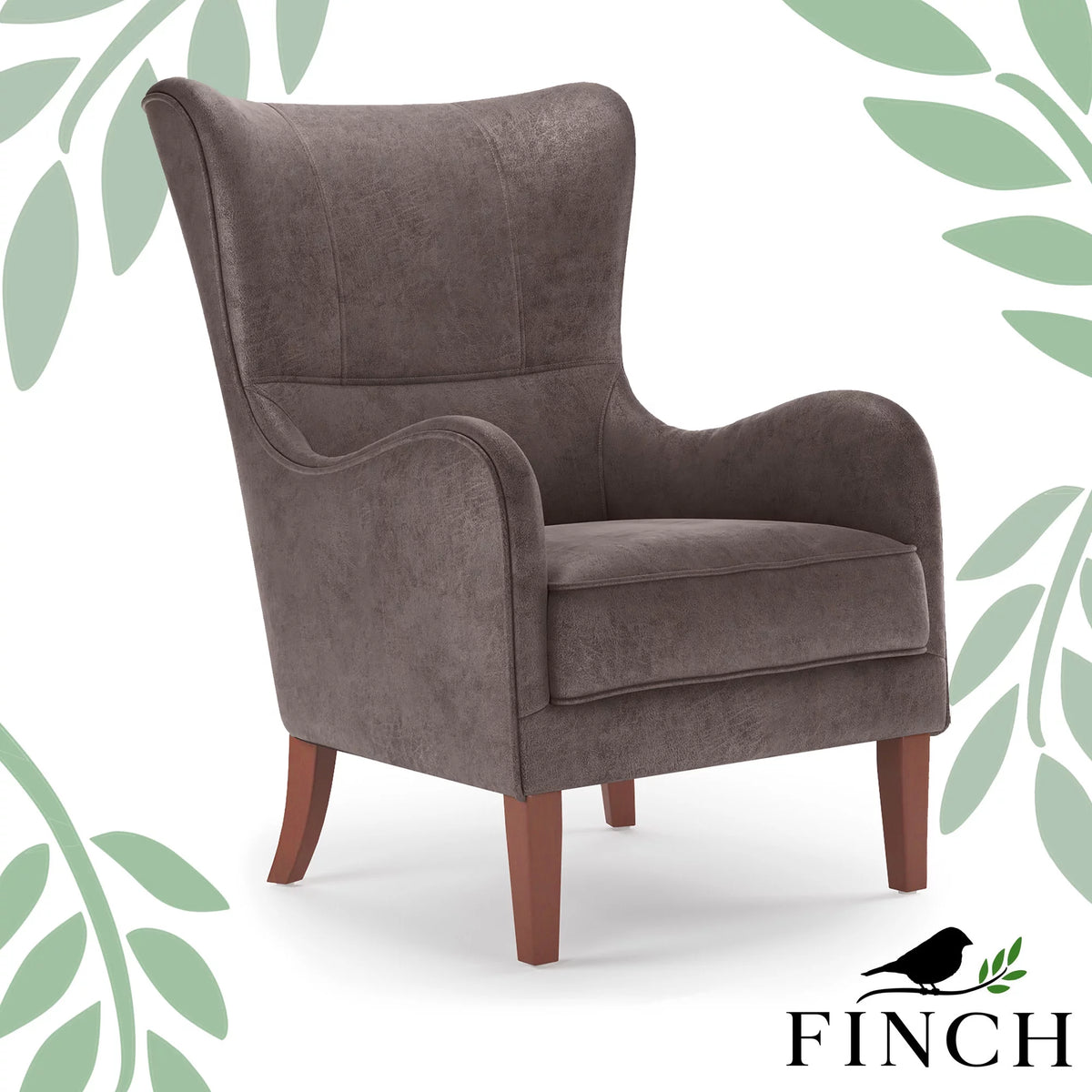 Wingback Chair Espresso Brown D499182