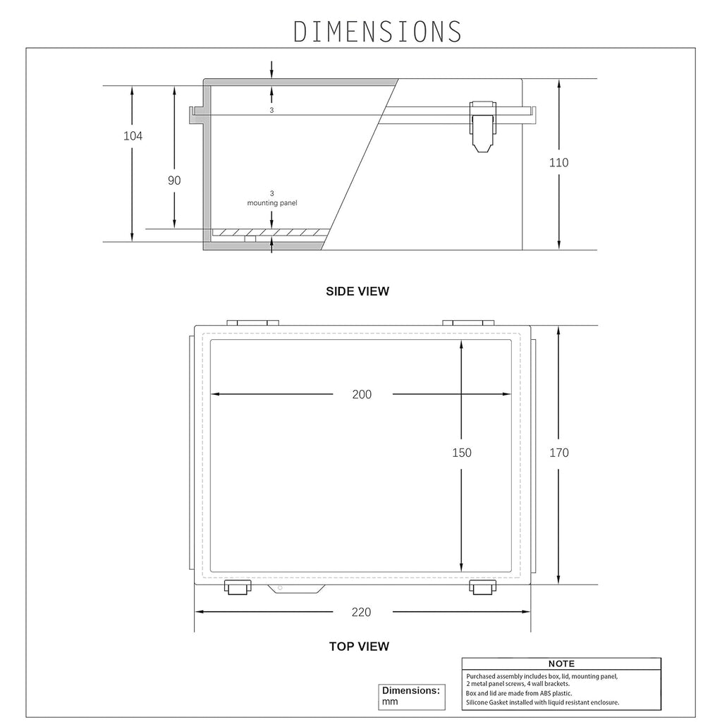 IP67 Waterproof Hinged Cover Plastic Junction Box with Mounting Plate 400×300×180mm E644014