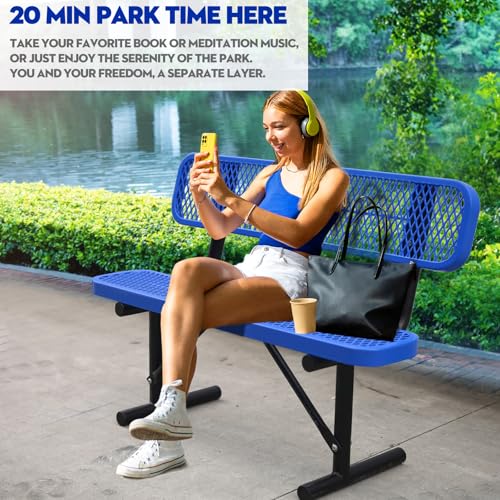 8FT Heavy Duty Metal Park Bench with Backrest Q21055