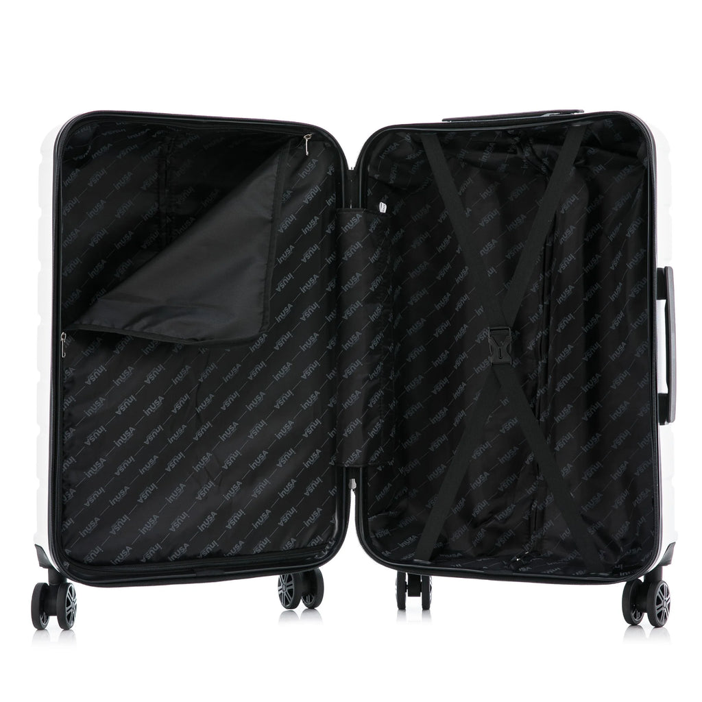 28" White Hardside Lightweight Luggage with Spinner Wheels M4804