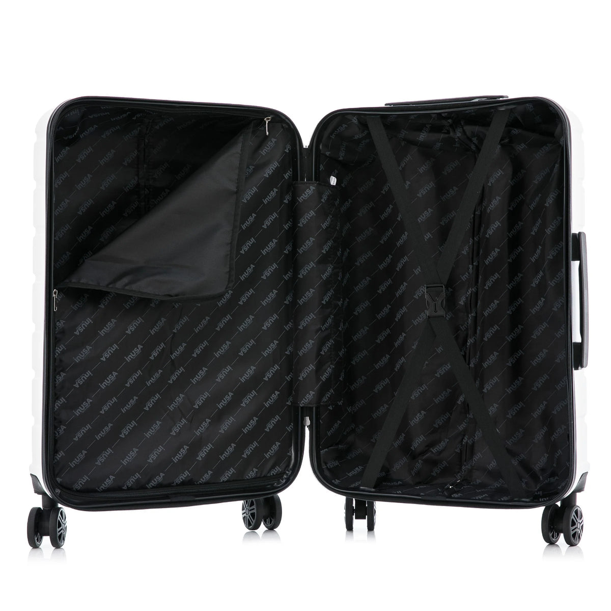 28" White Hardside Lightweight Luggage with Spinner Wheels M4804