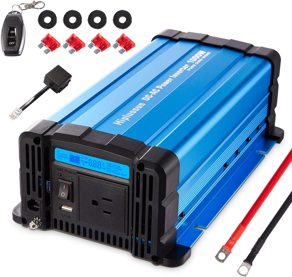 1000 watt Pure Sine Wave Power Inverter 12V to 110V DC to AC with Remote Controller B4897