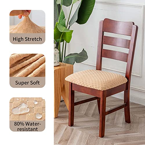 Ivory Jacquard Dining Chair Seat Covers (4) W7521