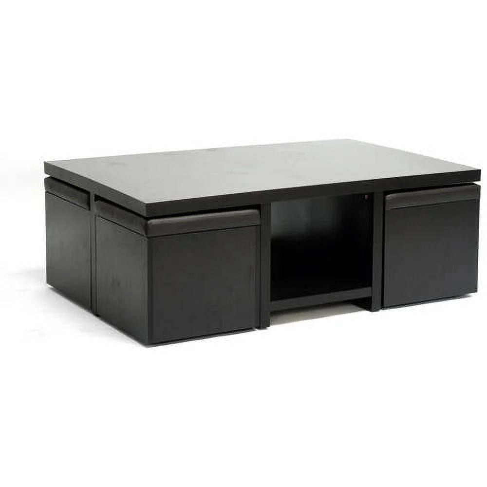 Modern Table and Stool Set with Hidden Storage H7755
