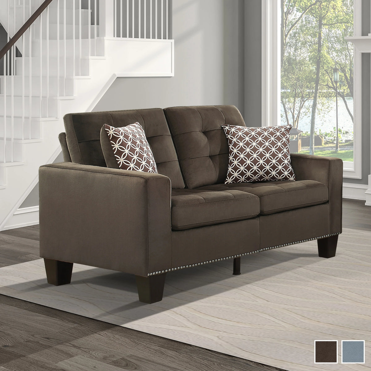 Brown Loveseat V127082
