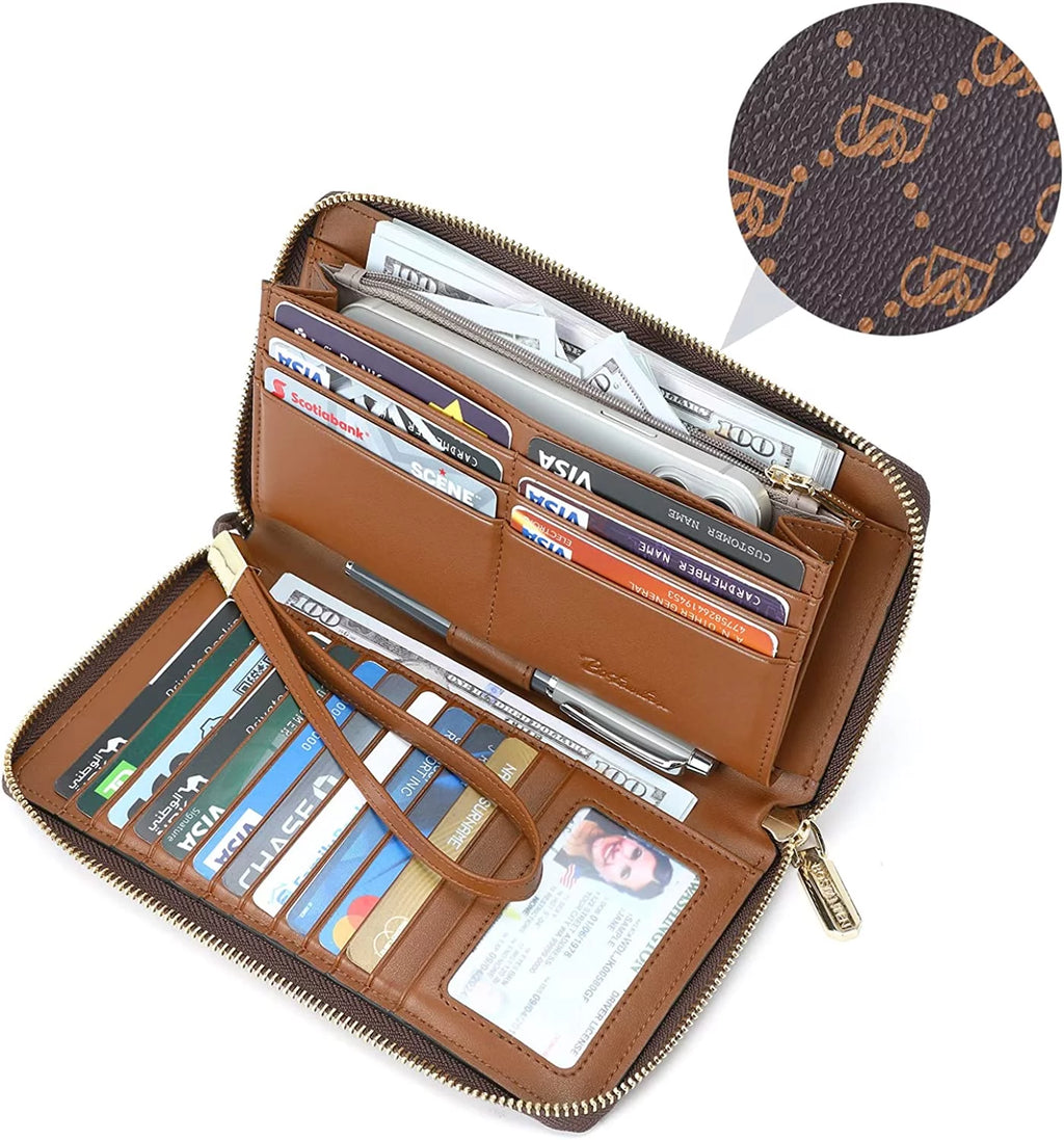 Leather RFID Blocking Zip Around Wallet H677113