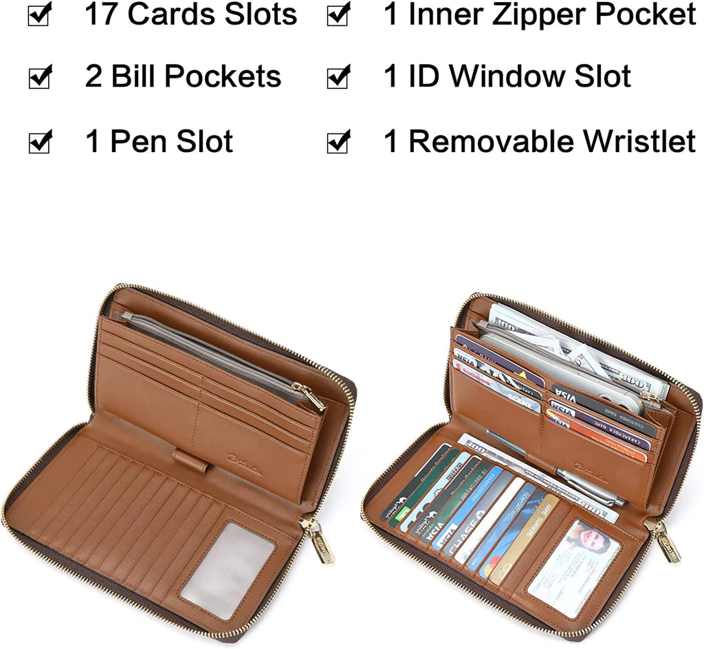 Leather RFID Blocking Zip Around Wallet H677113