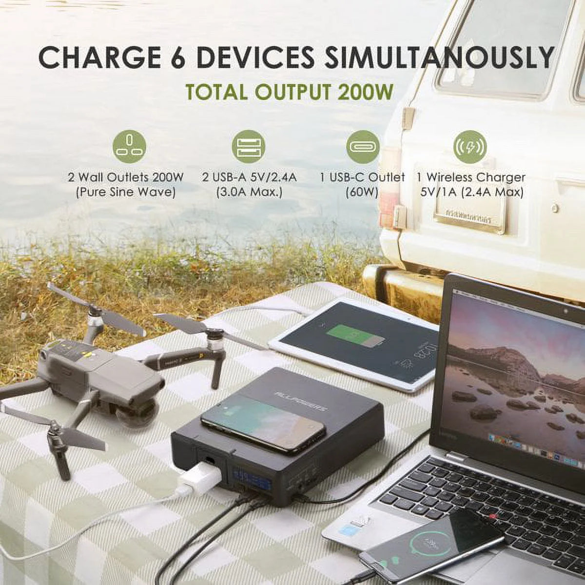 200W 154Wh Portable Power Station with 100W Foldable Solar Panel X898