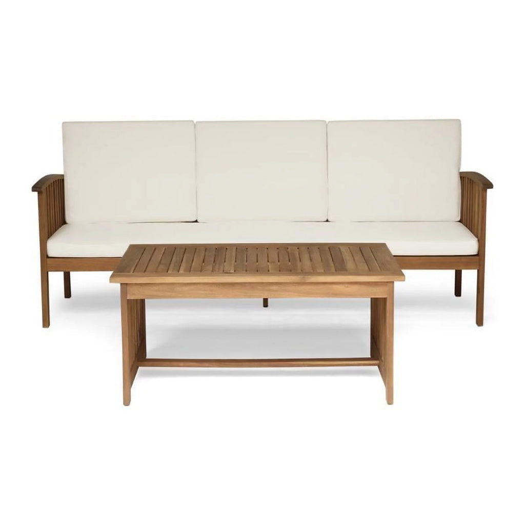 2 Piece Outdoor Acacia Wood Sofa Set B9040