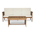 2 Piece Outdoor Acacia Wood Sofa Set B9040