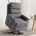 Linen Fabric Heated Massage Power Lift Recliner Chair with USB Ports R32870