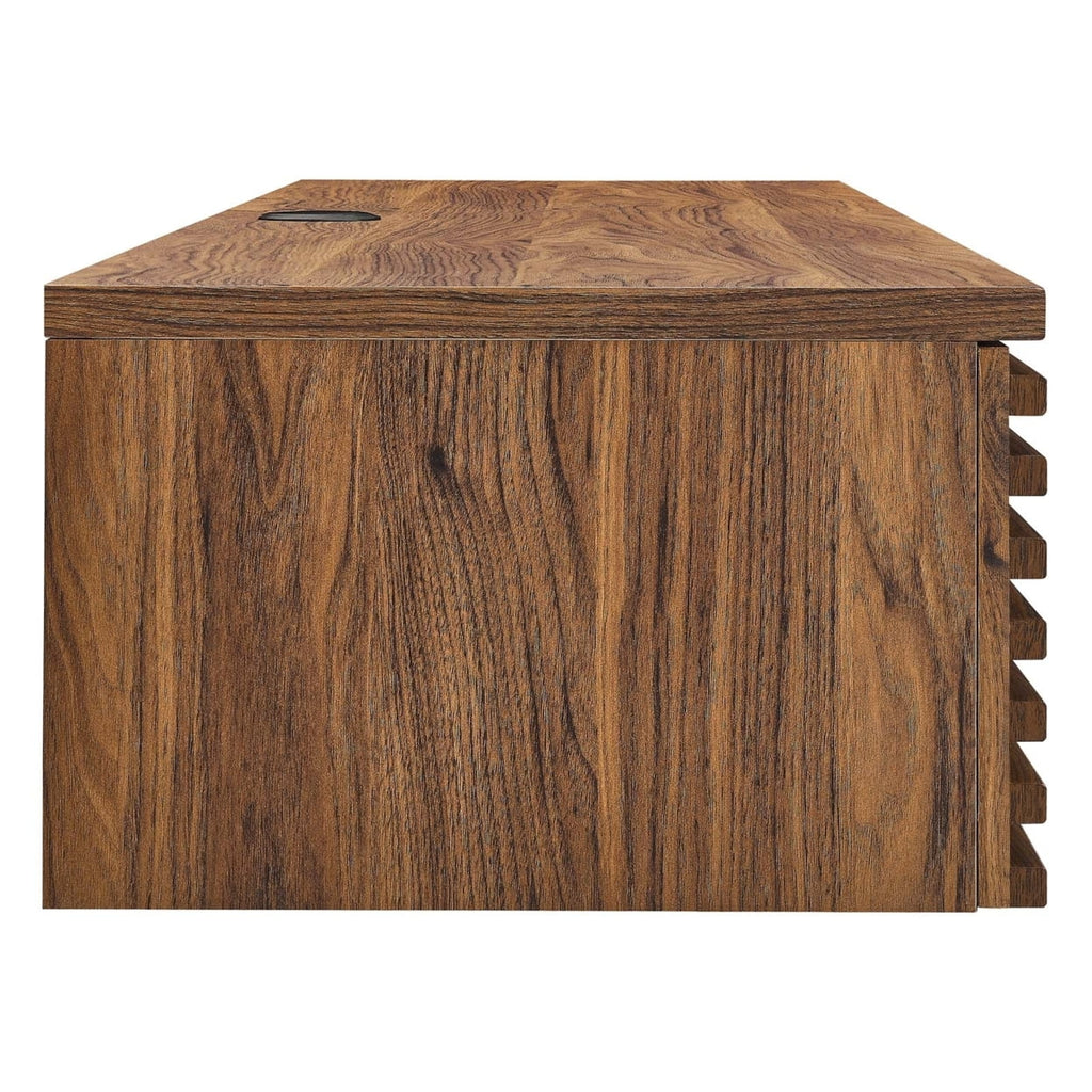 Wall Mount Wood Office Desk in Walnut Q70635