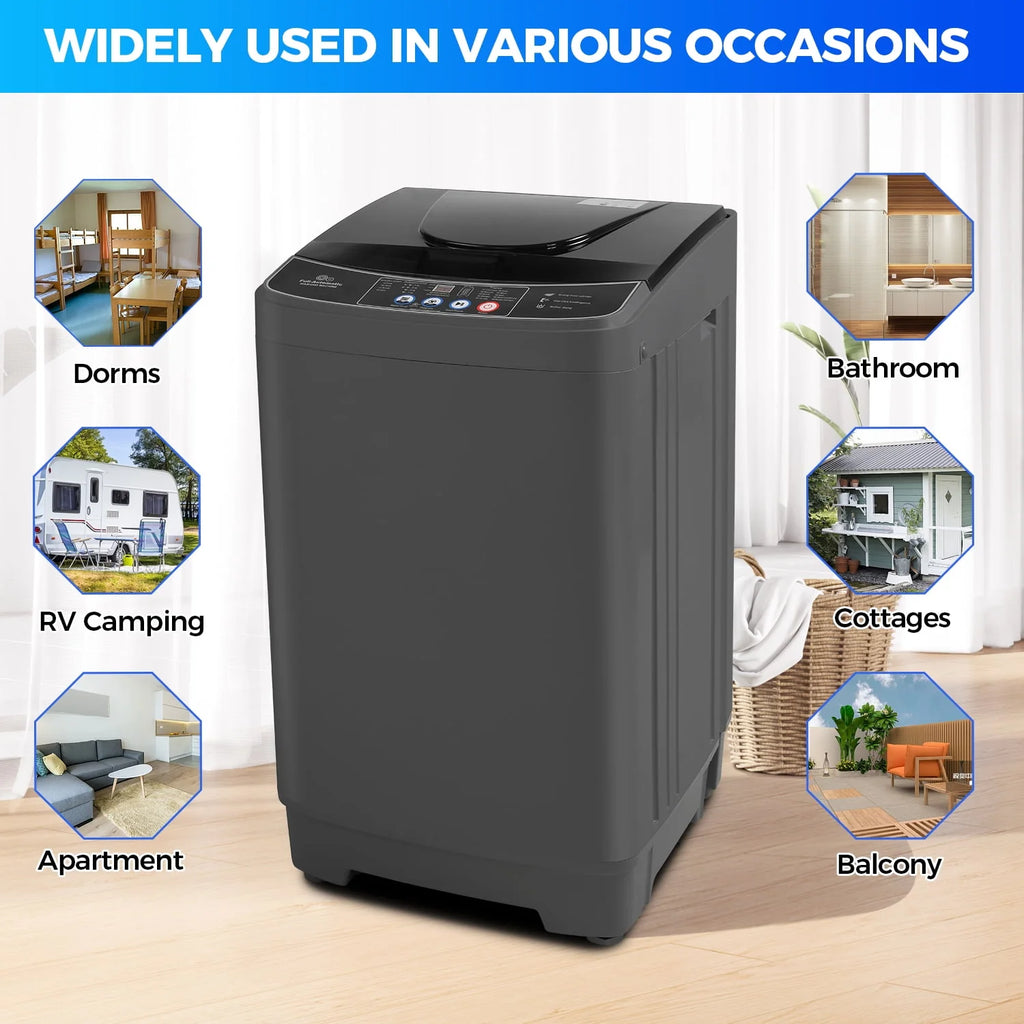 15.6lbs Fully Automatic Portable Washing Machine Dark Gray M497776