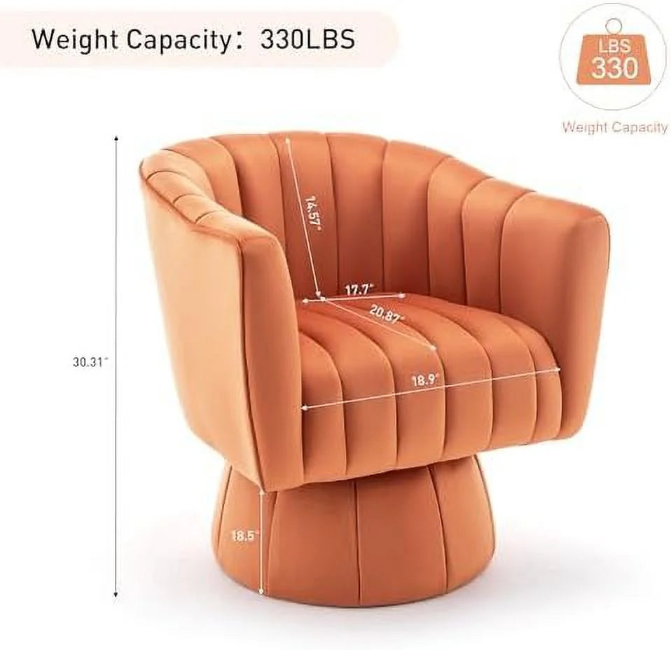 Velvet Swivel Barrel Chair D9075
