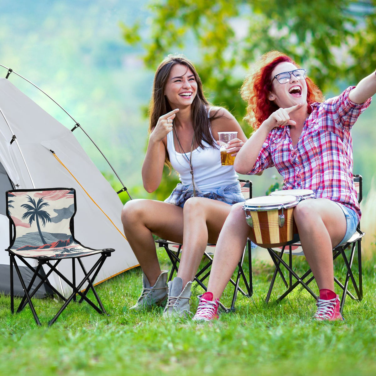 Portable Camping Chair with Carry Bag Y554609