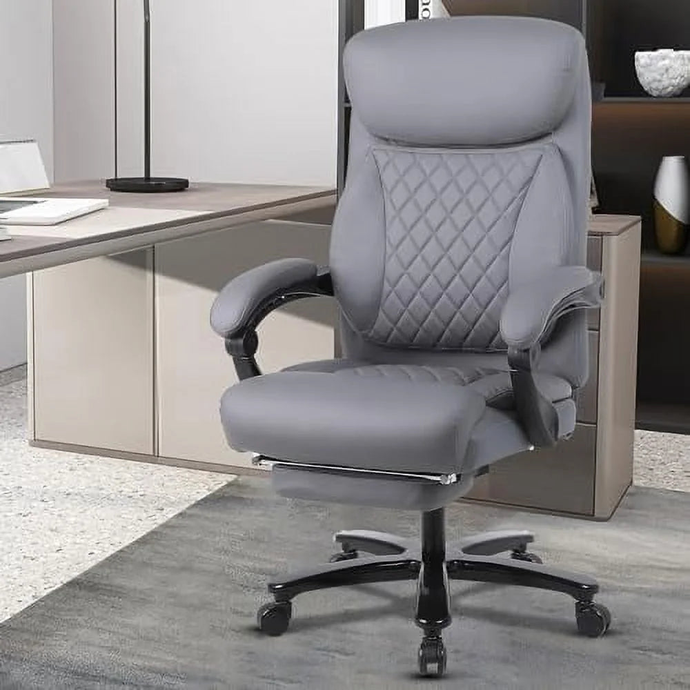 160° Reclining Oversized Ergonomic Office Chair with Footrest U740