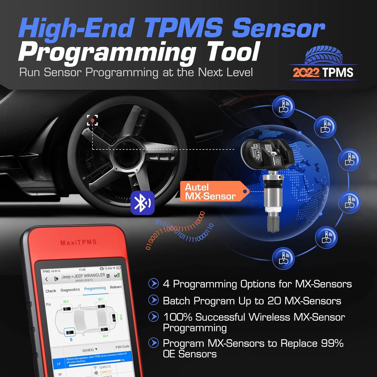 TPMS Relearn & Sensor Programming Tool with VIN Scan Y84046