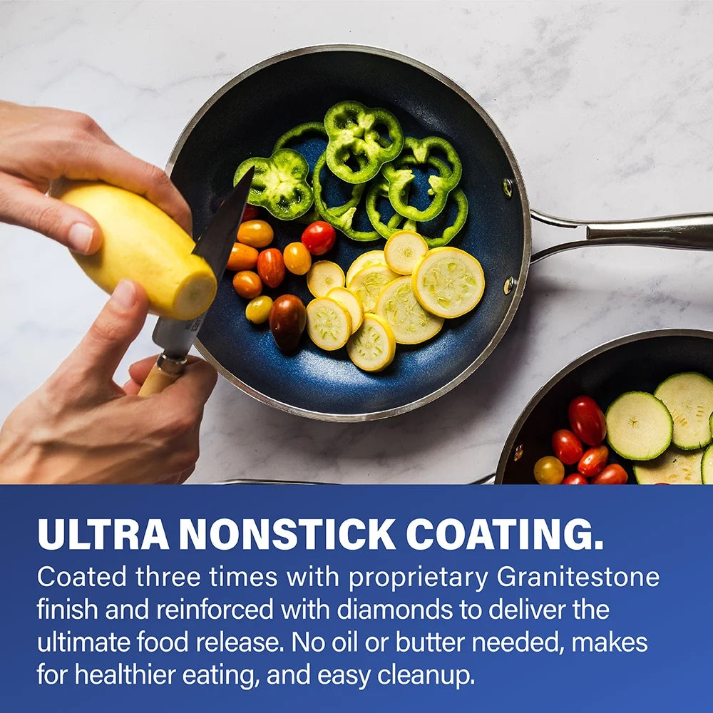 10 Piece Nonstick Cookware Set Blue I470396