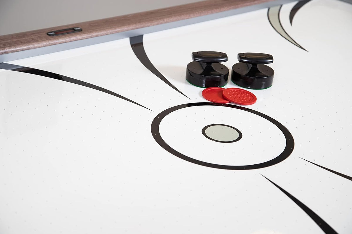 7-ft Air Hockey Table Tennis Combination with Dining Top and Two Storage Benches Y74564