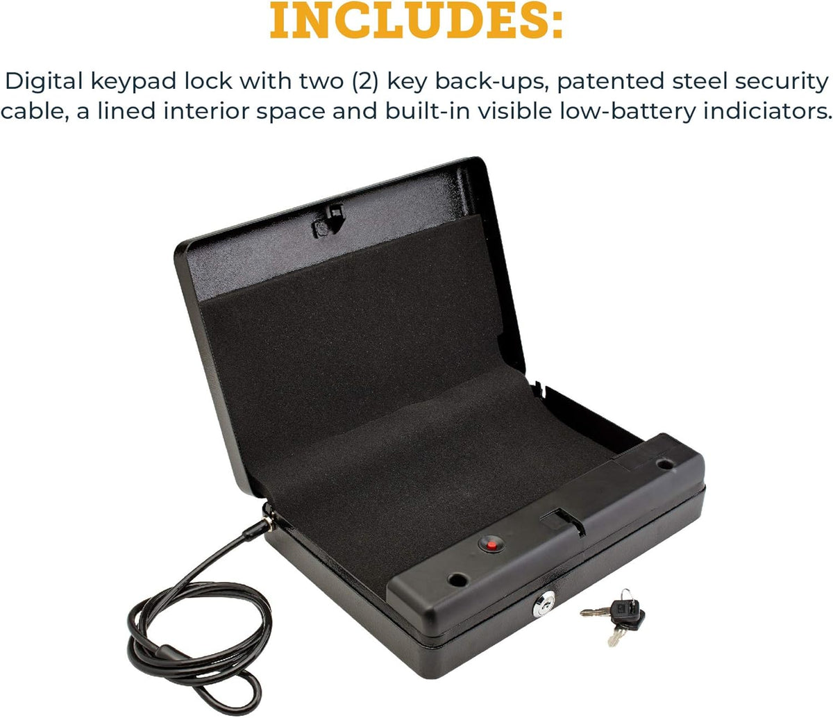 Black 11 x 8.5 x 2.25 Inches Keypad Handgun Vault K49652