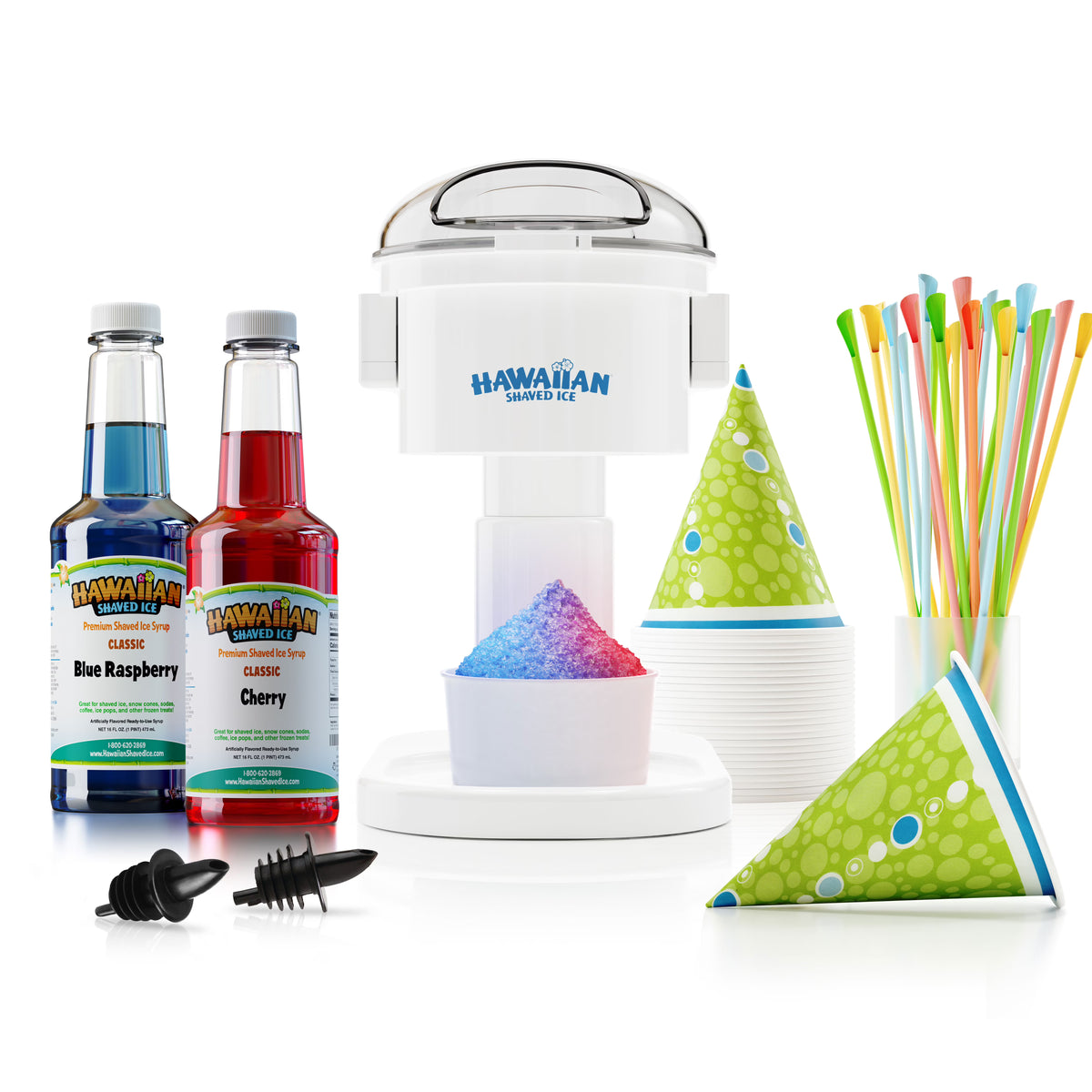 Multicolor Snow Cone Machine Package with Syrup and Accessories J459813