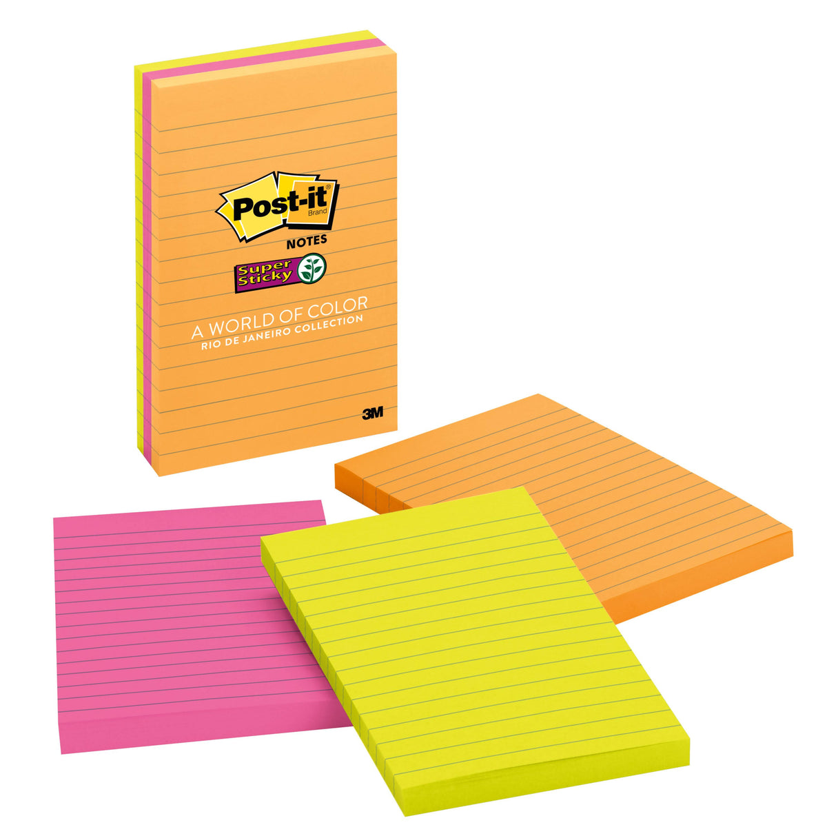 Super Sticky Notes 4" x 6" Lined 3 pack T9417