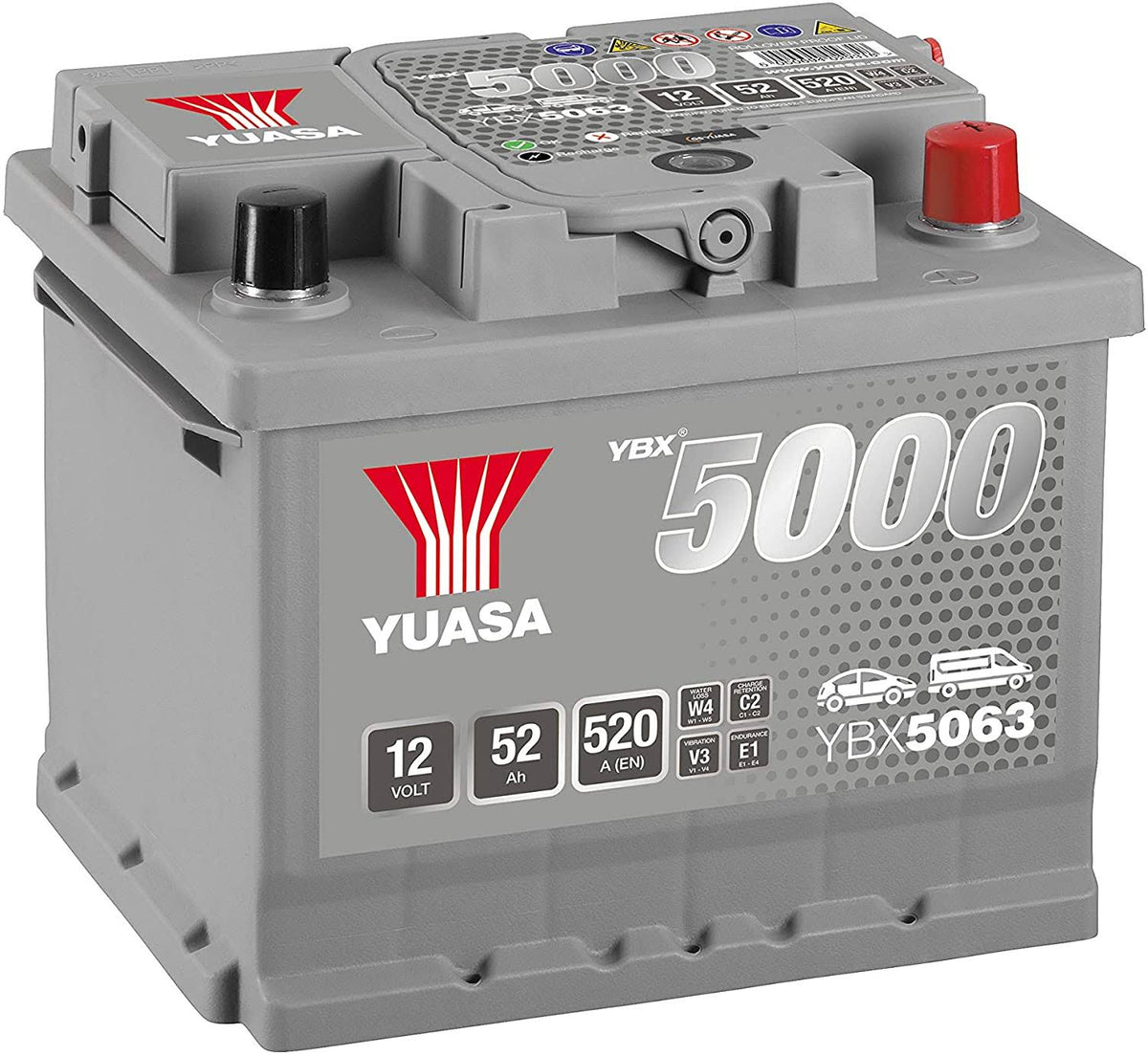 12V 52Ah 520A Silver Battery V426