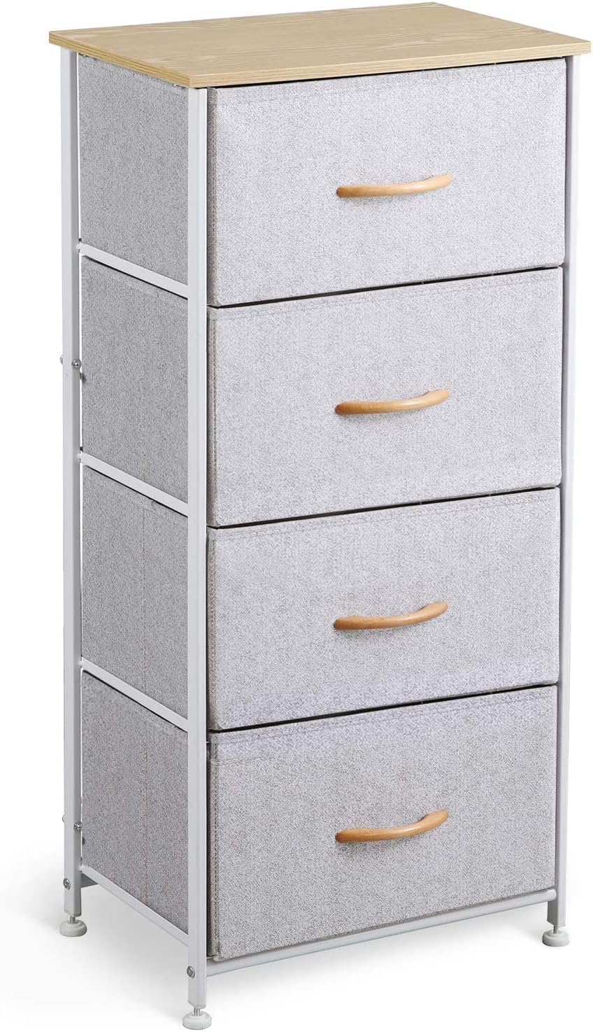Black/Rustic Brown 4 Drawer Fabric Dresser N352988