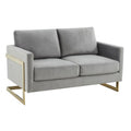 Light Grey Velvet Loveseat C2277