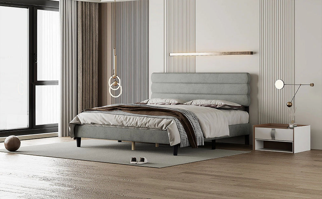 King Size Bed Frame Light Gray Z4239