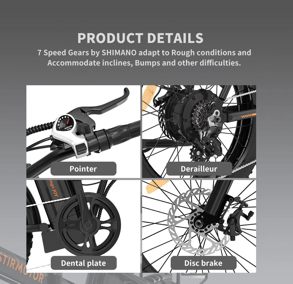Folding Electric Bicycle 500W 20 Fat Tire 36V 13Ah H179