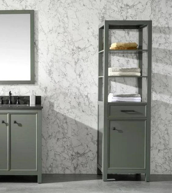 21x22 Pewter Green Linen Cabinet W5638