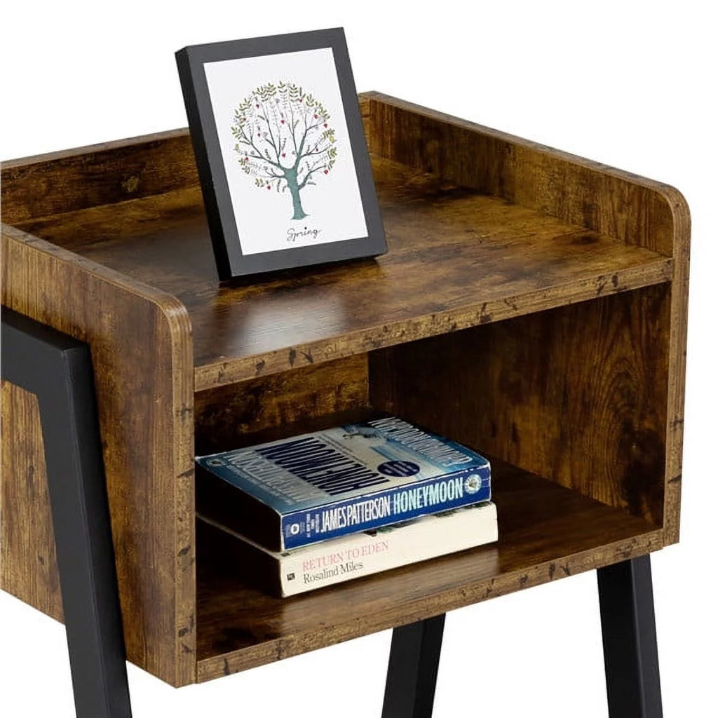 Set of 2 Nightstands with Iron Legs D166