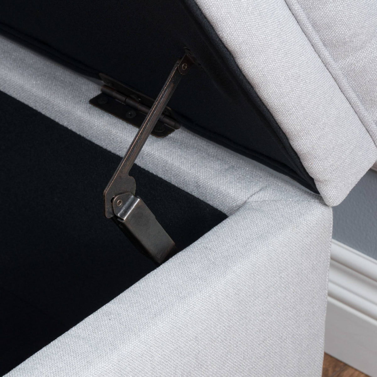 Light Gray Storage Ottoman J1802