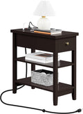 Espresso Narrow Nightstand with Charging Station I803563