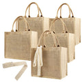 8 Pcs Burlap Tote Bags with Ribbon Y957351