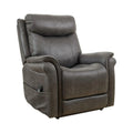 36 Inch Steel Gray Vegan Faux Leather Recliner R695728