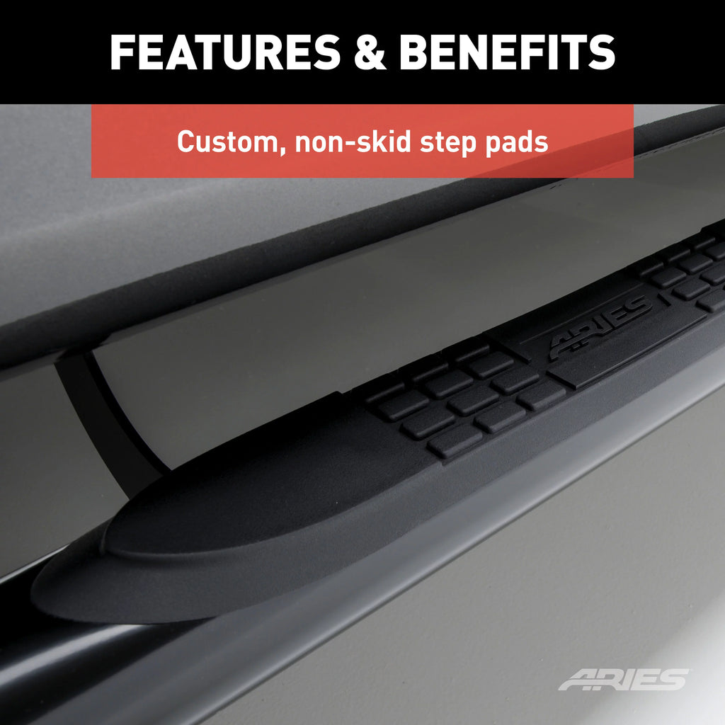 3-Inch Round Black Stainless Steel Nerf Bars O4140