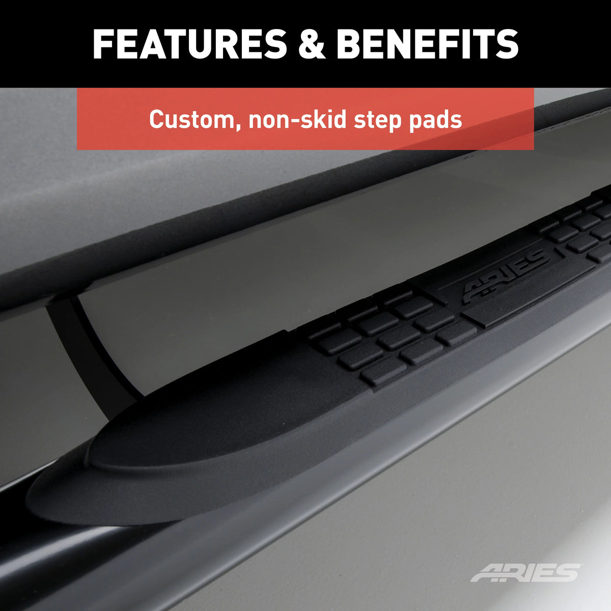 3-Inch Round Black Stainless Steel Nerf Bars O4140