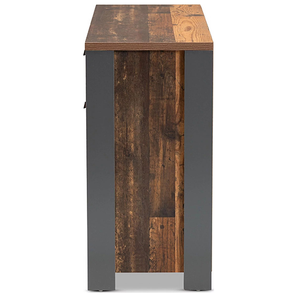 Rustic Brown Wood and Grey Metal 2-Door Sideboard Buffet H89224