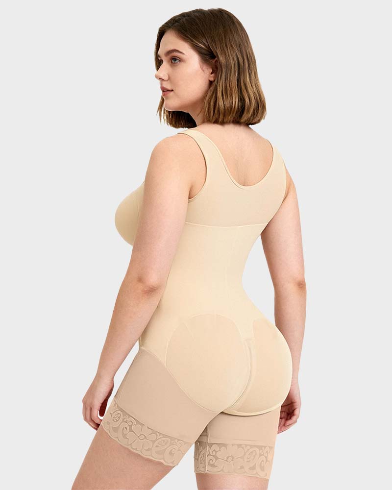 Plus Size Tummy Control Shapewear Bodysuit With Bra G22317