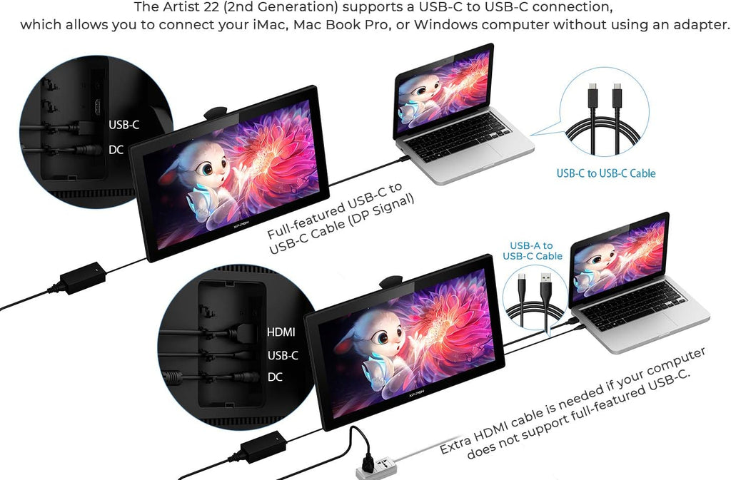 21.5in Drawing Monitor with Screen Digital Graphics Tablet W130
