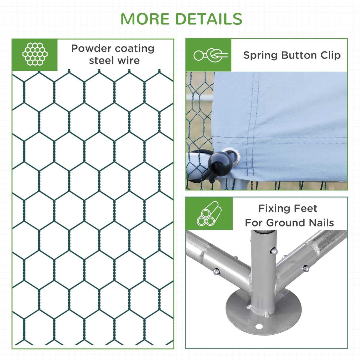 Metal Chicken Coop Walk-in Enclosure with Cover V738