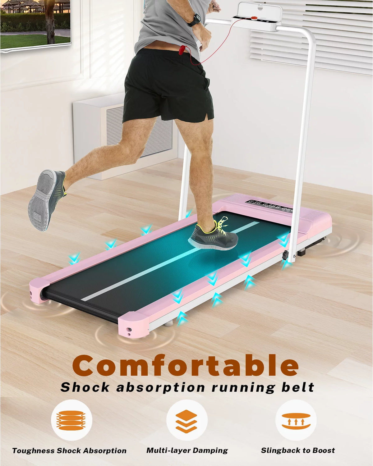 Foldable Treadmill with Bluetooth Speaker B9738