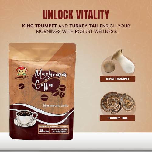 Mushroom Instant Coffee 35 Servings Vegan Non-GMO L223854