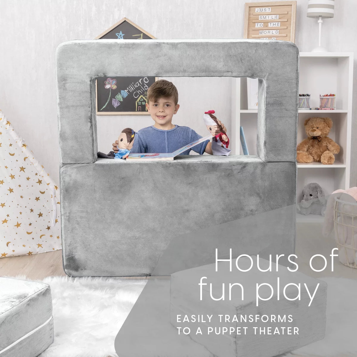 Kids Modular Sofa with Velour Cover R895