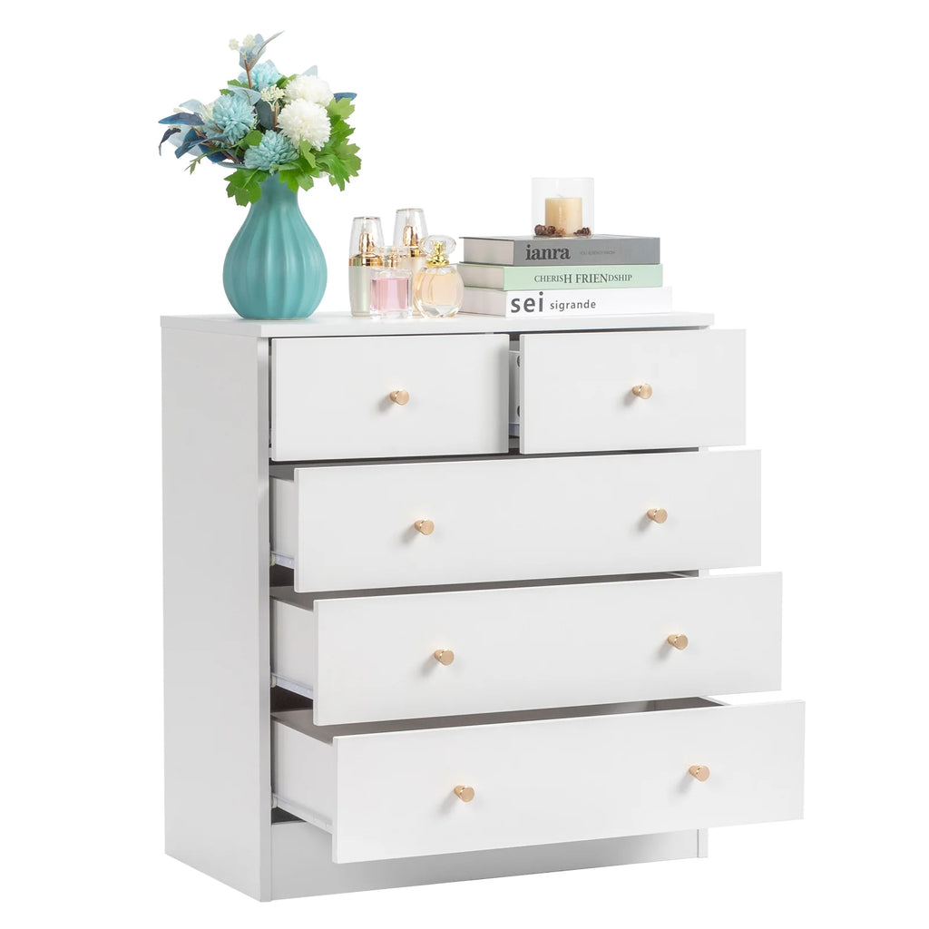 White 7 Drawer Wood Dresser E531763