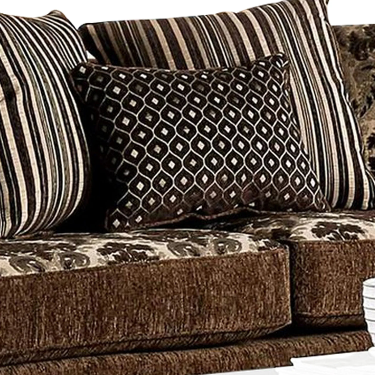 Brown Sofa with Rolled Arms R21351