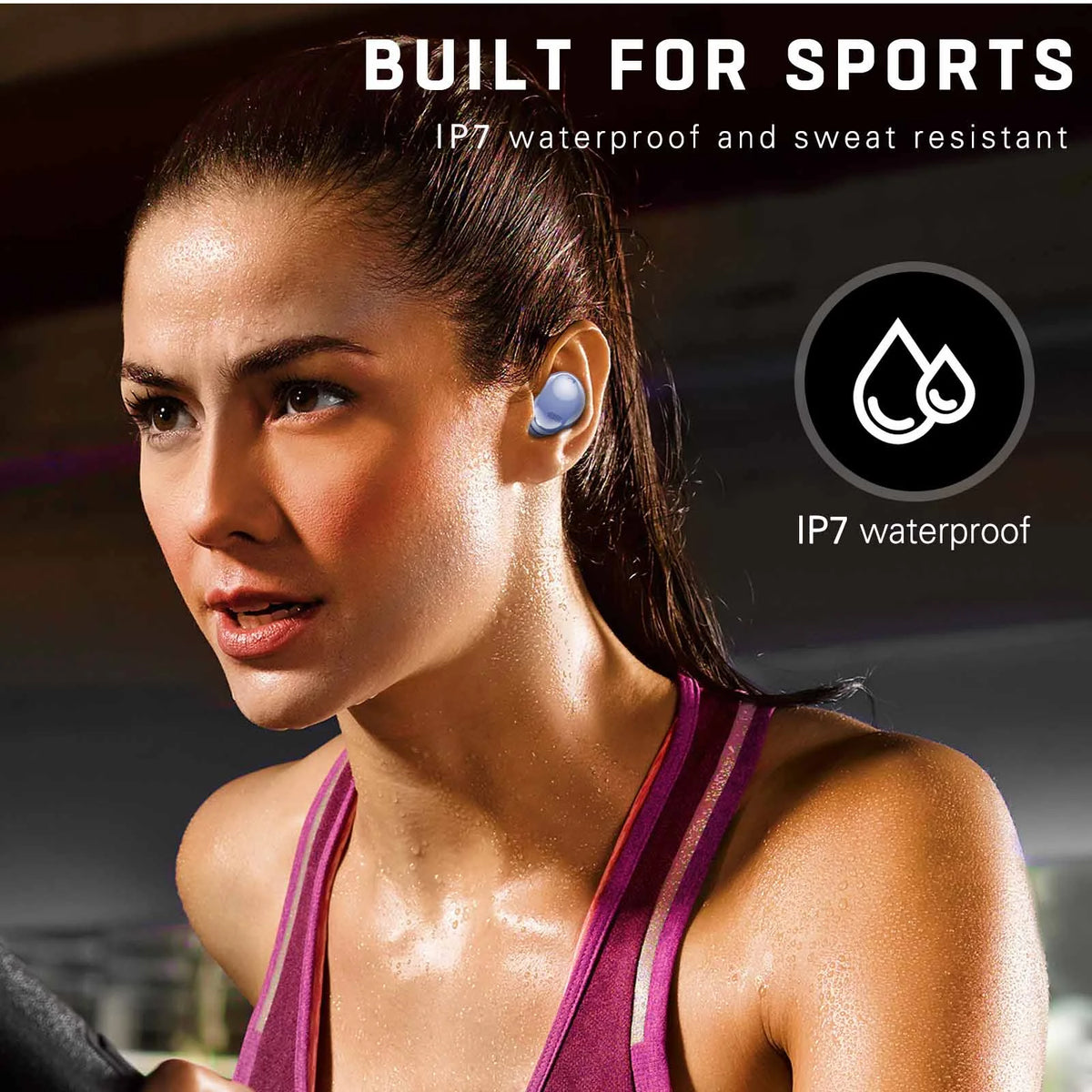 Amethyst Purple True Wireless Bluetooth Earbuds with Charging Case F91670
