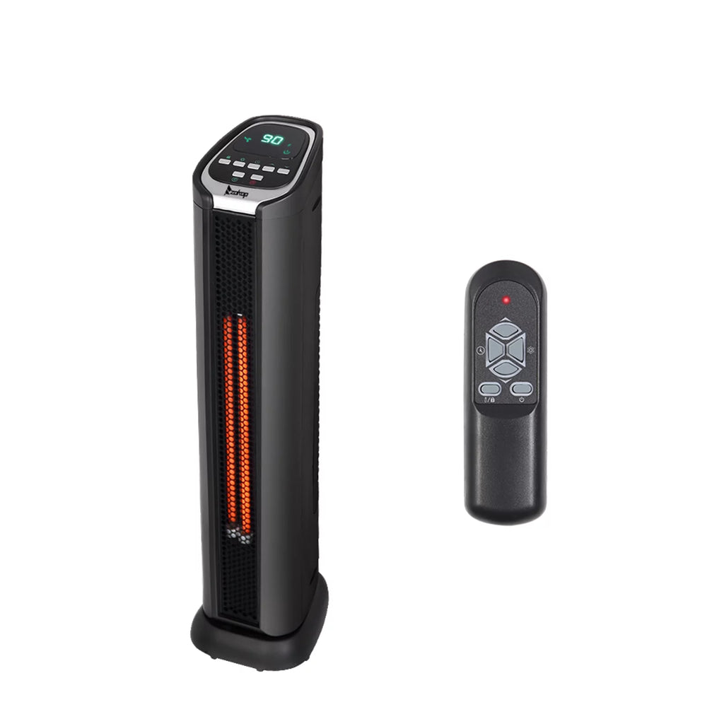 24" 1500W Quartz Infrared Electric Heater with Thermostat, Remote, 3 Modes, 12H Timer, 60 Degree Oscillating T22045